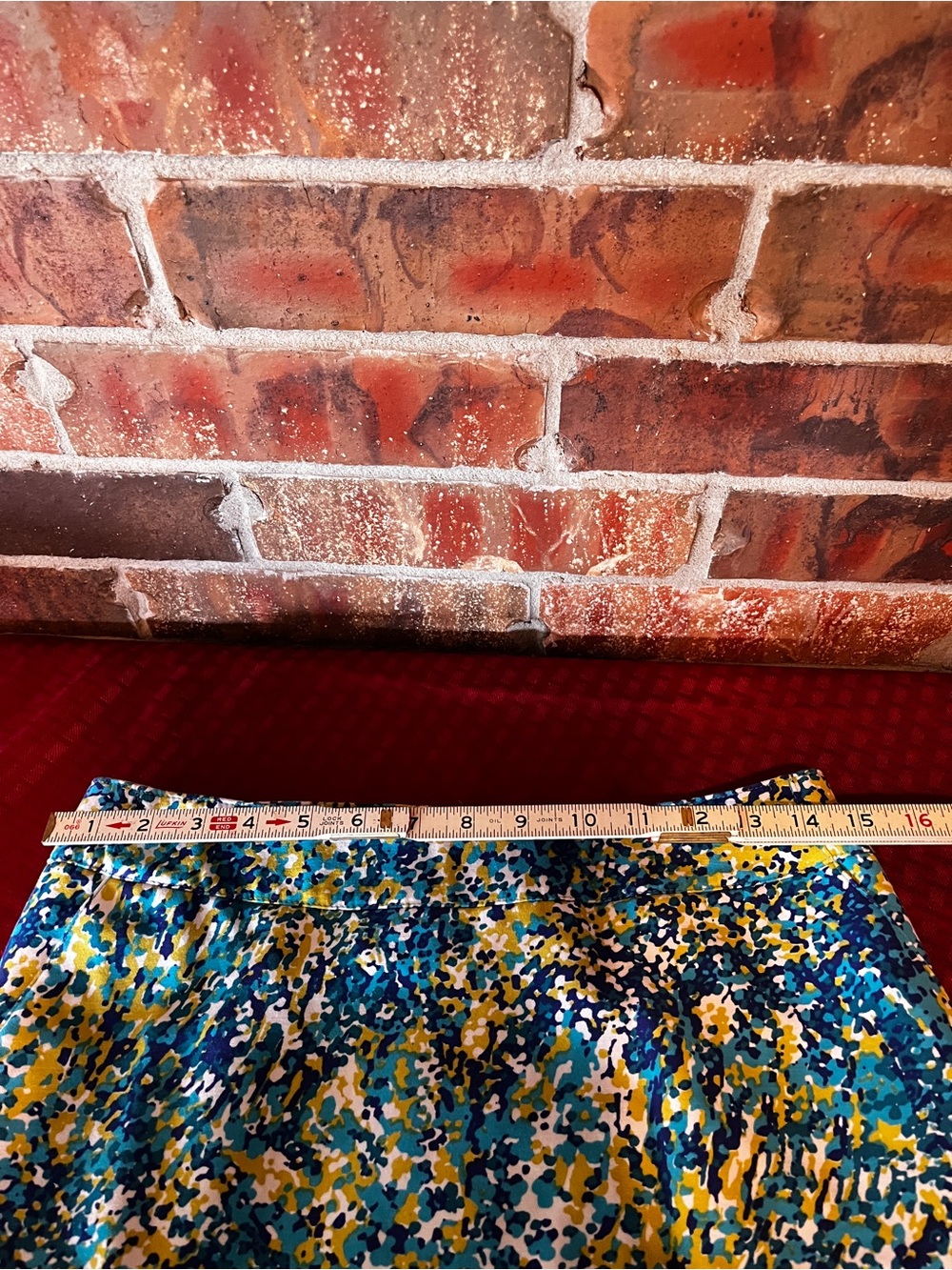 Merona Blue, Turquoise, Green & White Paint Splash Women’s Pencil Skirt - Size 4 - Picture 4 of 5